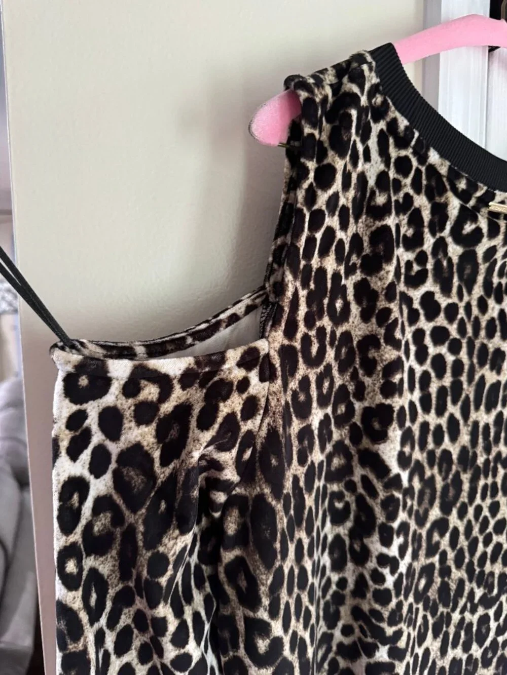 Michael Kors XL Super Soft Cheetah Print Long Sleeve Off the Shoulder Blouse EUC